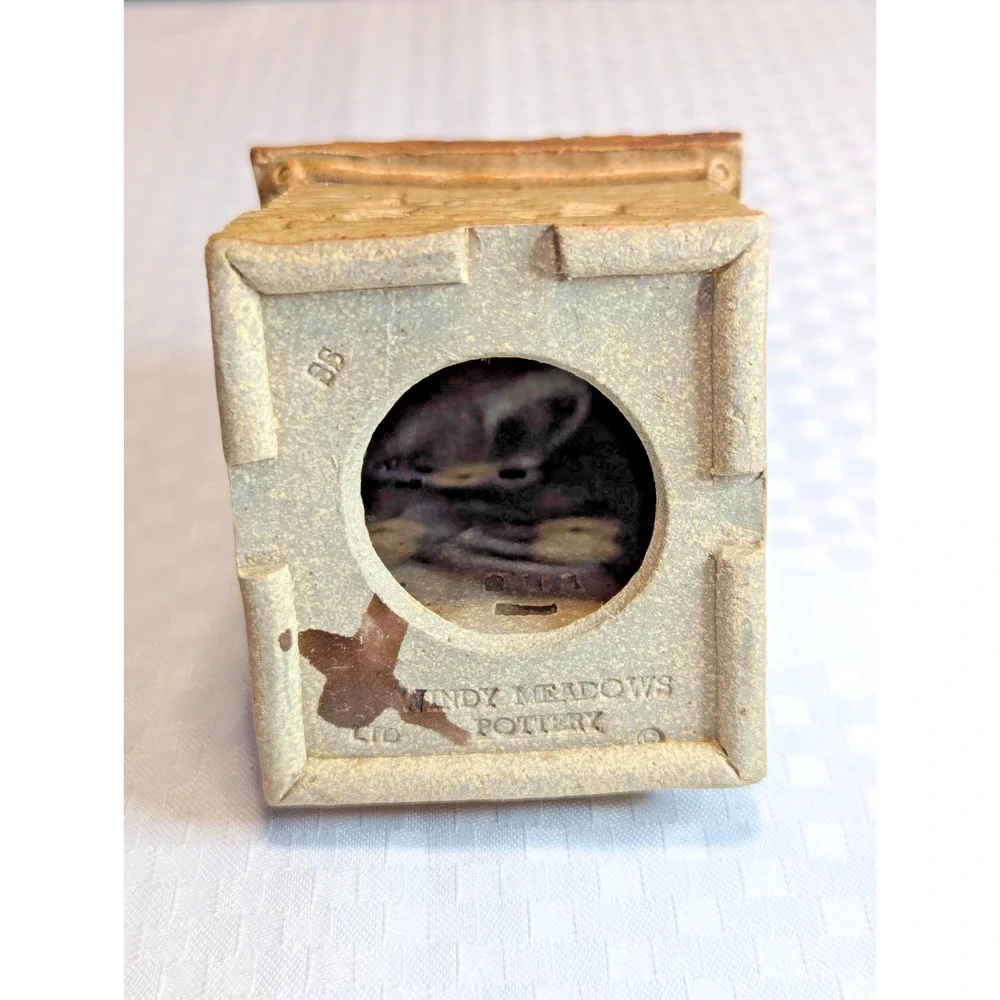 Vintage Windy Meadows Pottery Barber Shop Miniature Village House Figurine